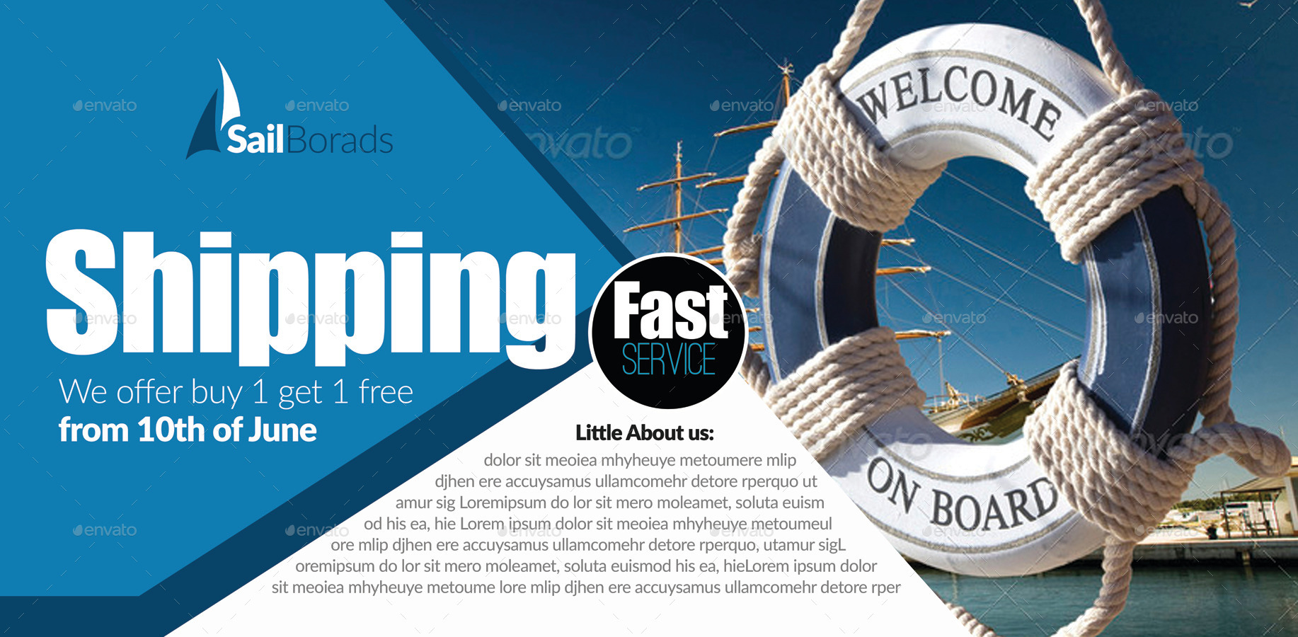 Freight & Boat Sailing Gift Voucher by designhub719 GraphicRiver